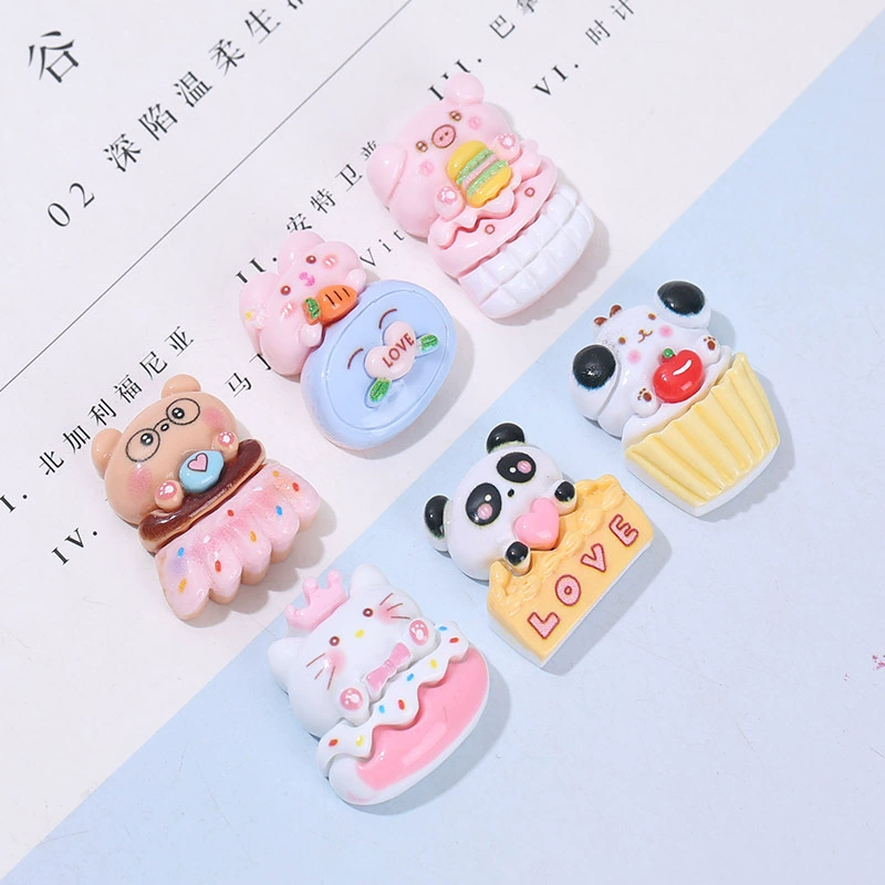 Однотонная яркая серия животных десертов, DIY заколка, водяная чашка, наклейка для телефона, дыра обуви, декор из смолы