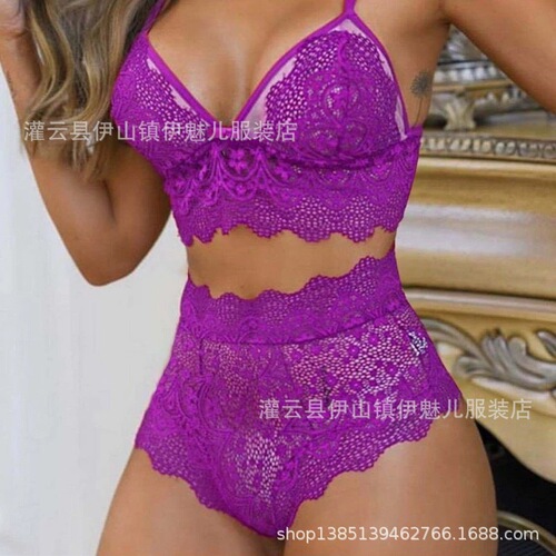 Sexy lingerie women's large size lace bra set backless vest sexy underwear bra set