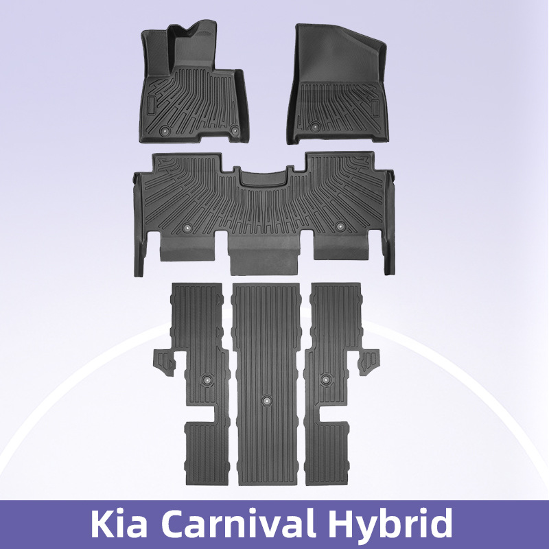 Aplicable a Kia Carnival 9 asientos híbrido 2025 TPE almohadilla de pie 3D todo el tiempo material cojín del maletero