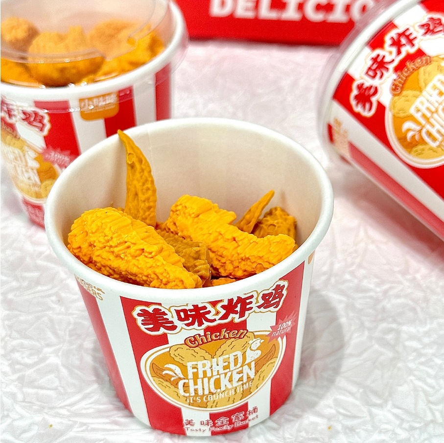 Nuevo borrador creativo de pollo frito de barril familiar, papelería para estudiantes lindos, borrador de ala de pollo de simulación KFC, limpio