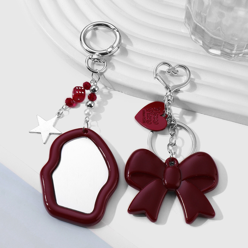 Cross-border Explosions Y2K Sweet Cool Exquisite Fashion Acrylic Bow Clouds Mini Mirror Star Keychain Cross-border Explosions Y2K Sweet Cool Exquisite Fashion Acrylic Bow Clouds Mini Mirror Star Keychain