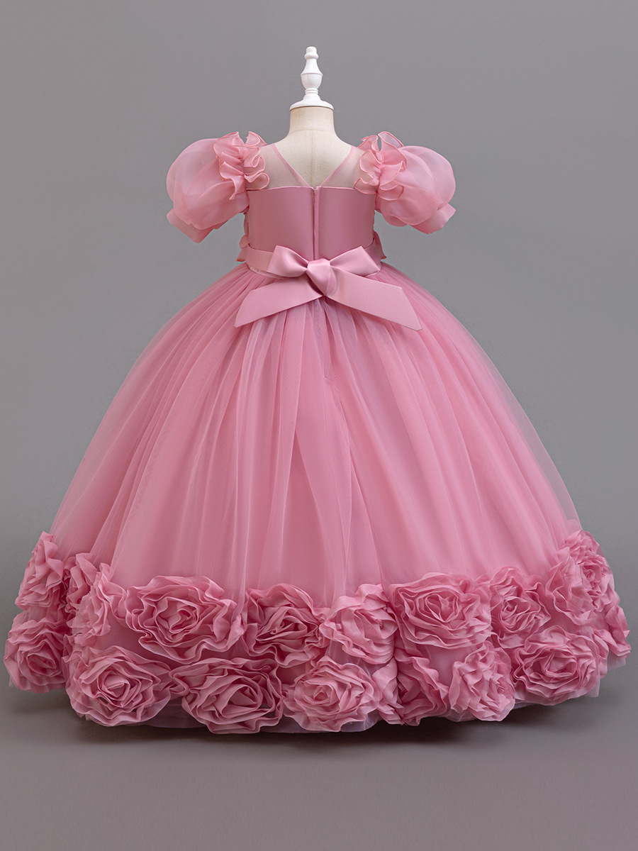 Niñas vestidos de princesa Europa y Estados Unidos vestidos de fiesta de cumpleaños niños anfitriones de alta gama ropa de piano