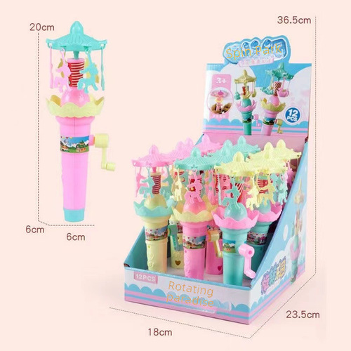 Children's toy creative light-up rotating carousel hand-crank educational kindergarten prize stall small gift night market supply