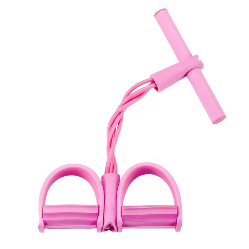 足の引っ張り器は仰向けになって座って、痩せたお腹の足の神器のフィットネスの家庭用の器材の女性の6本の縄を引っ張ります。|undefined