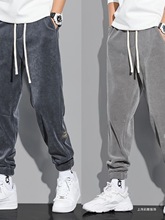 捡漏原单尾货雪尼尔裤潮牌男装休闲运动裤宽松灯芯绒卫裤