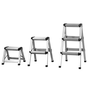 Factory Cross-Border Household Aluminum Alloy Herringbone Ladder Double-Sided Folding Japanese-Style Step Stool Home Storage