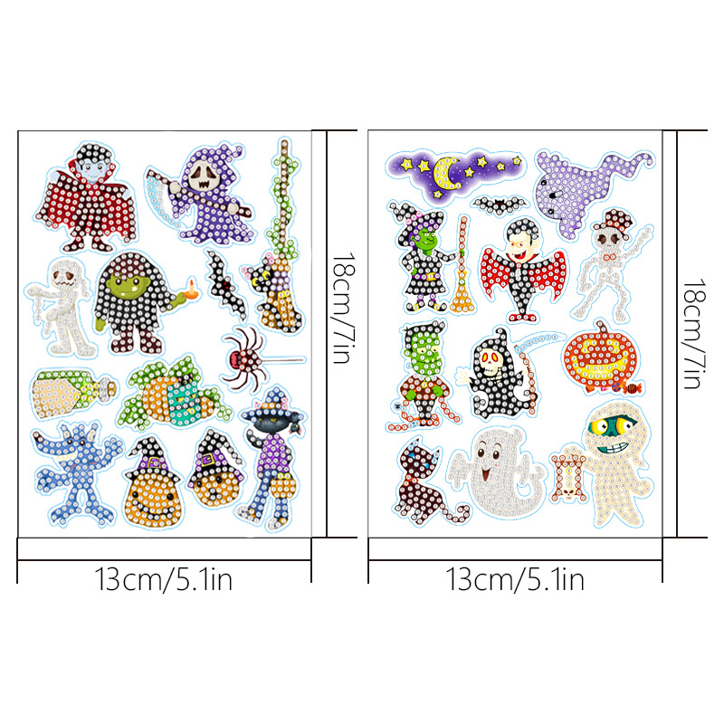 Venta caliente personaje de dibujos animados diamante pintura libre pegatinas DIY pegatinas de pared de ladrillo niños pegatinas hechas a mano redondo diamante