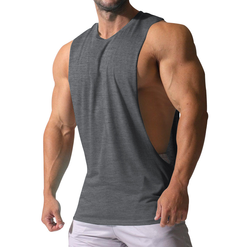 210g Weight Sleeveless Sleeve Length Cotton Blend, Polyester Fabric Type Regular Top Length Racerback Tank Tops Tops Type Casual Occasion Round Neck Neckline Loose Fit Type Solid Color Pattern Summer Season Men's Gender Simple Style Style Wholesale Men's Simple Style Solid Color Sleeveless Men's Tops 24