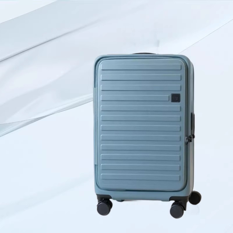 New Foreign Trade Front-Opening Suitcase Set, in Stock, Three-Piece Business Carry-On Luggage, Expandable Password Lock Suitcase, Supports Logo Customization