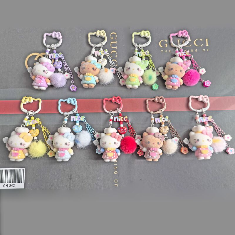 Cartoon Plush Chef Kt Hello Kitty Miu Series Dopamine Phone Chain Pendant DIY Bag Charm Keychain Trendy Toy Cartoon Plush Chef Kt Hello Kitty Miu Series Dopamine Phone Chain Pendant DIY Bag Charm Keychain Trendy Toy