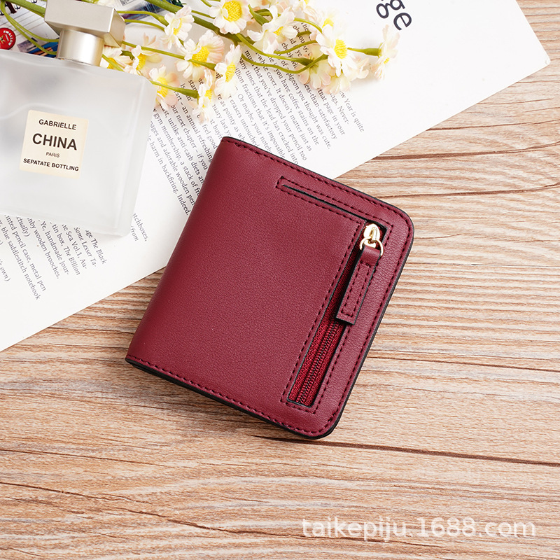 Cartera corta transfronteriza para mujer nueva, ultrafina y elegante, billetera de mujer pequeña multifuncional coreana al por mayor