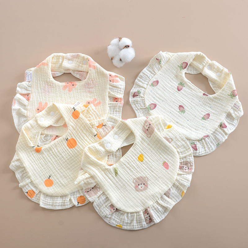 insfeng baby toallas de saliva, algodón puro, gaza de seis capas, delantal en forma de U, toallas anti-vomitación para bebés