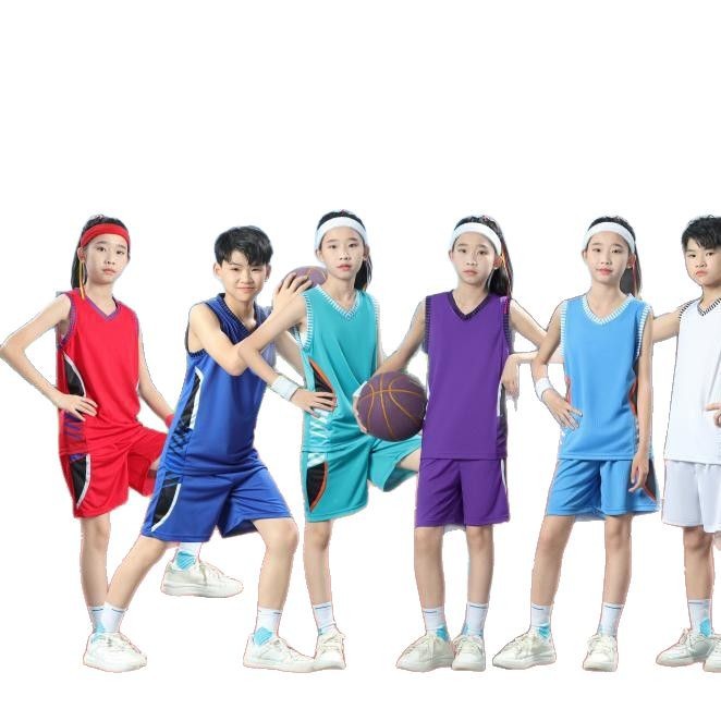 Traje de uniforme de baloncesto para hombres y mujeres camisetas de competencia impresas verano nuevo campo de entrenamiento para niños uniforme de equipo chaleco pantalones de cuatro puntos