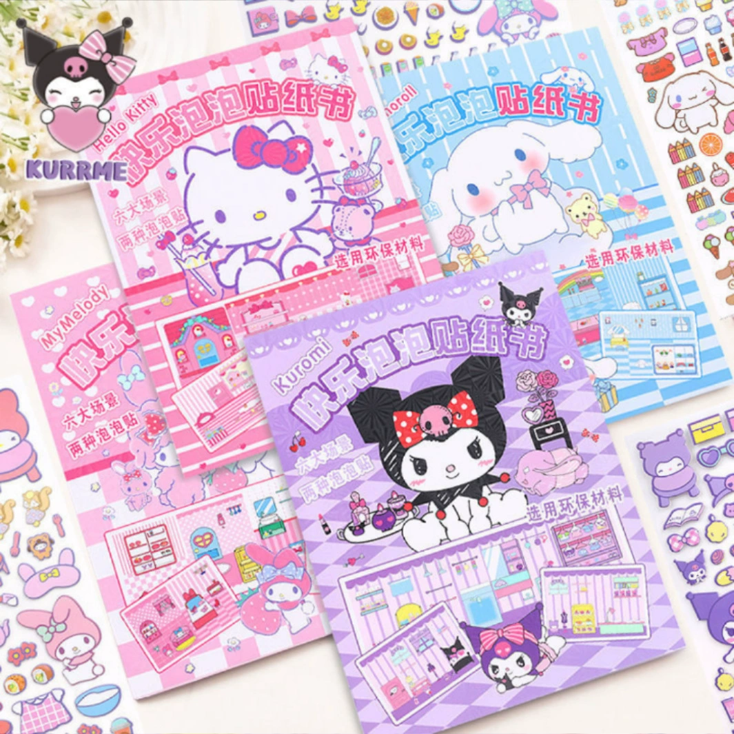 Стикеры-смесь серии Sanrio для тихой книги, милые и свежие студенческие карикатуры, замена наклейкам из шести сцен