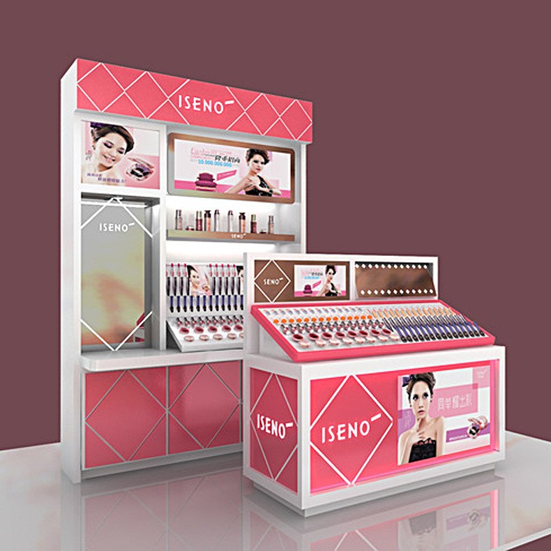 广州厂家直销定超市商场店铺化妆品护肤品玻璃展柜展示柜展示架