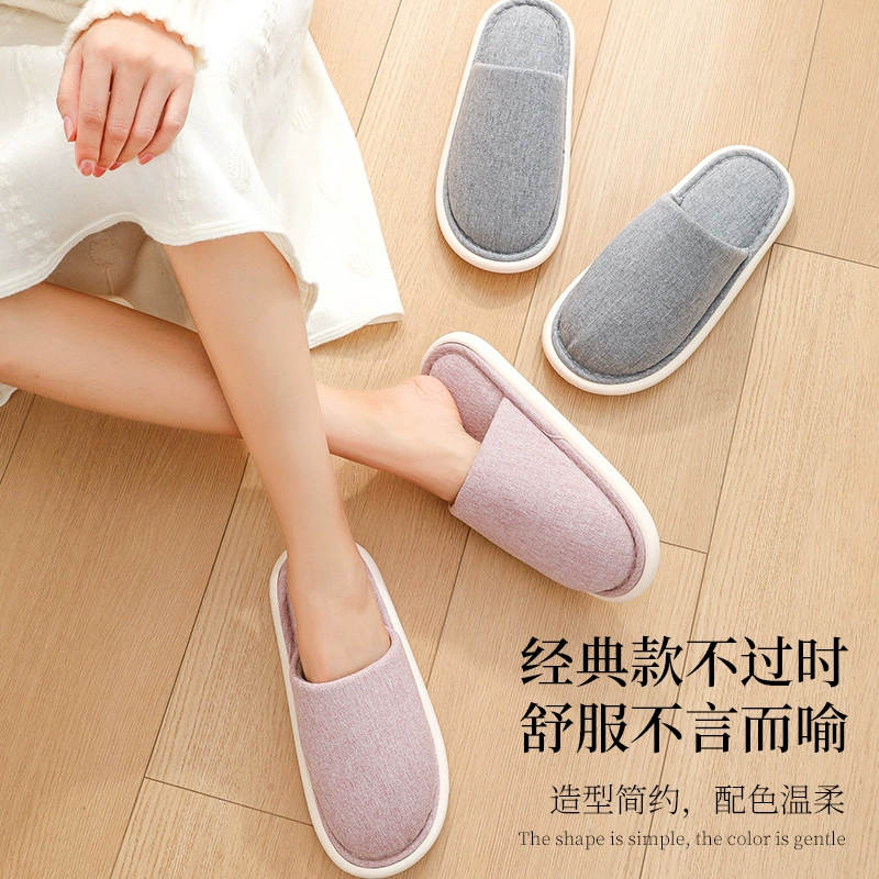 2025 весной и осенью хлопчатобумажные тапочки для домашнего противоскользящего мягкого дна тапочки деревянный пол тапочки пара баотоу обувь оптовая продажа