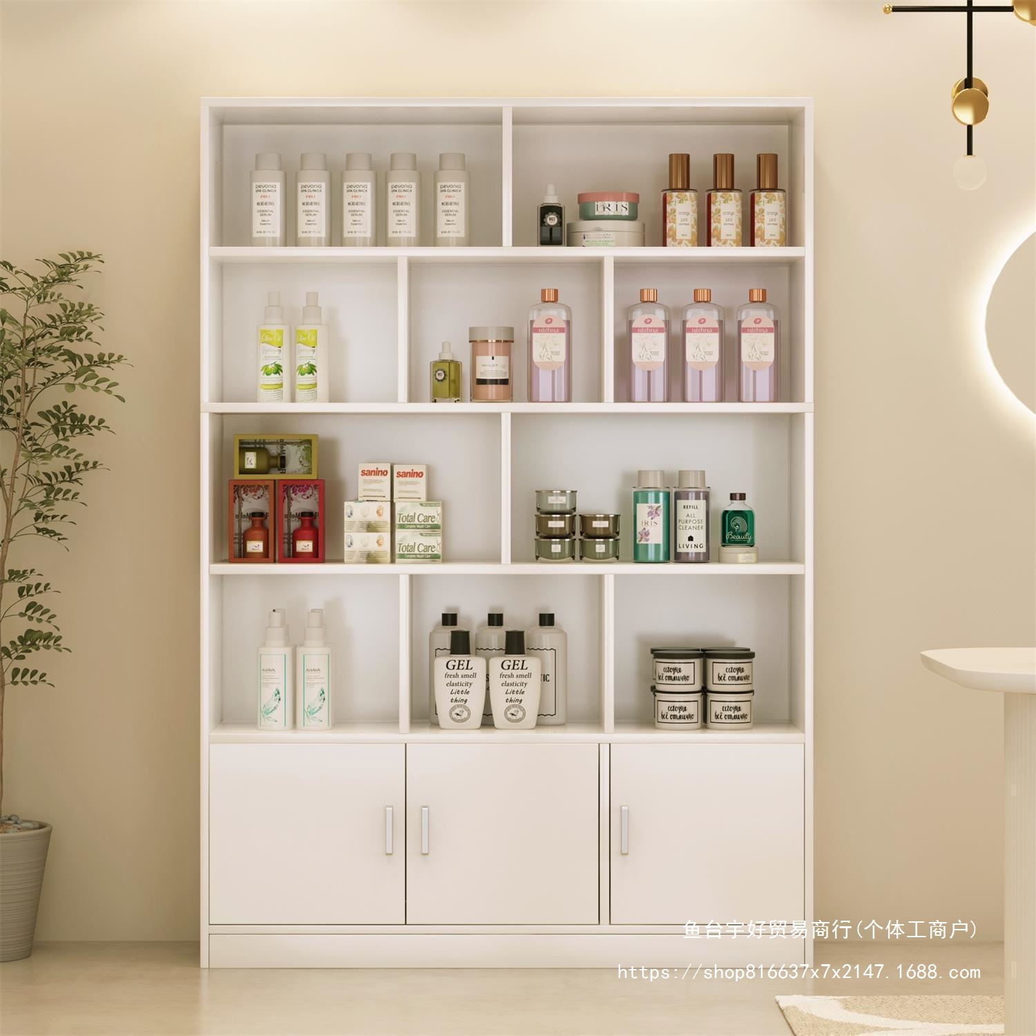 化妆品展示柜美容院产品陈列柜酒柜超市美甲店货架展示架落地多层