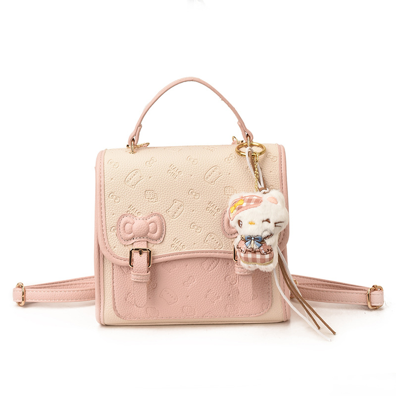 A Niche Embossed Bow Casual Backpack With A High-end Feel, Sweet And Simple Small Backpack_voghion.com