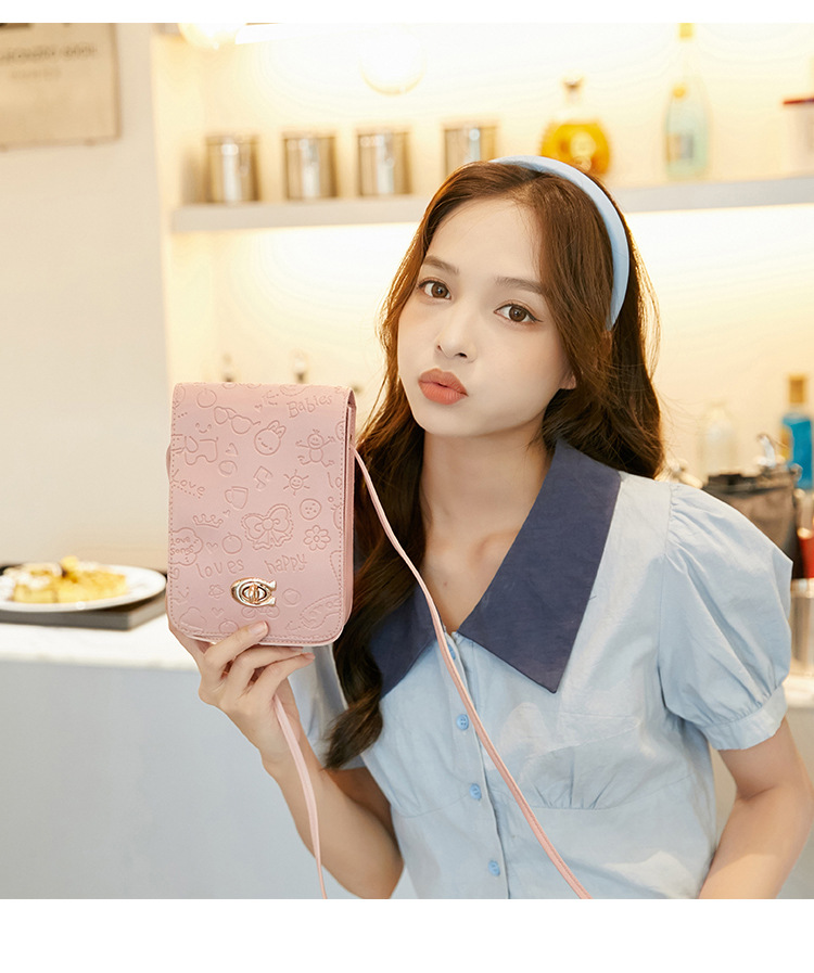 لطيف الكرتون مربع مشبك الهاتف Walletpicture1