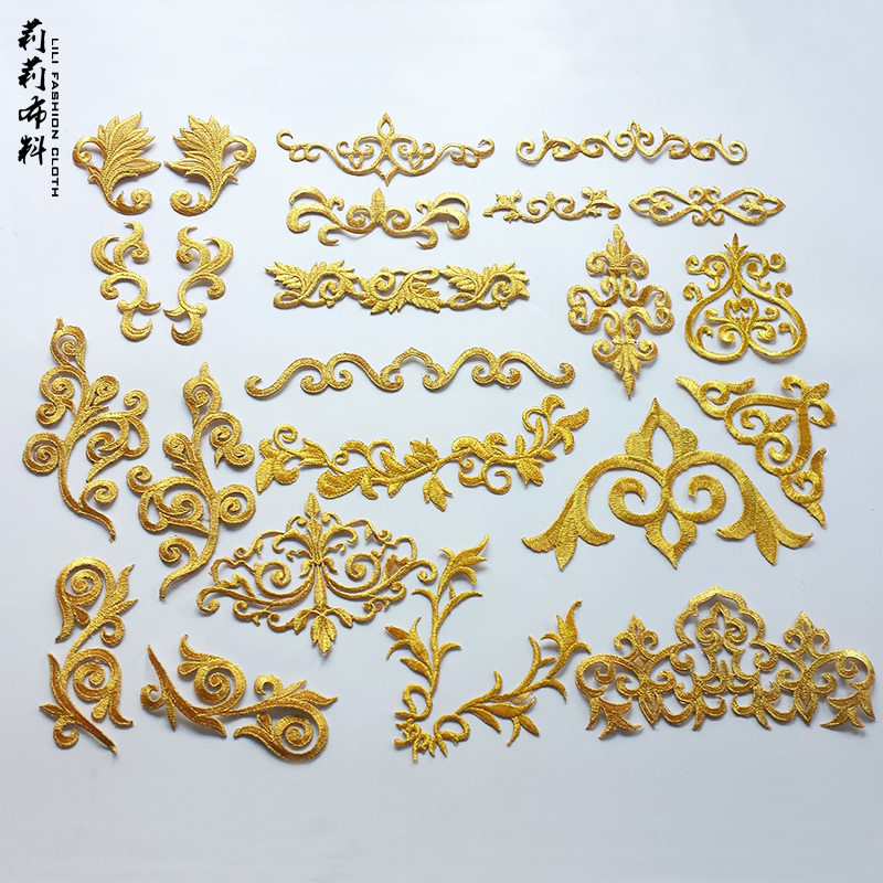 Gold and Silver Pattern Embroider Stickers, Ancient Opera Ethnic Cos Costumes, Embroidered Stickers, Auspicious Cloud Cloth Stickers, Patch Stickers, Multiple Styles Gold and Silver Pattern Embroider Stickers, Ancient Opera Ethnic Cos Costumes, Embroidered Stickers, Auspicious Cloud Cloth Stickers, Patch Stickers, Multiple Styles