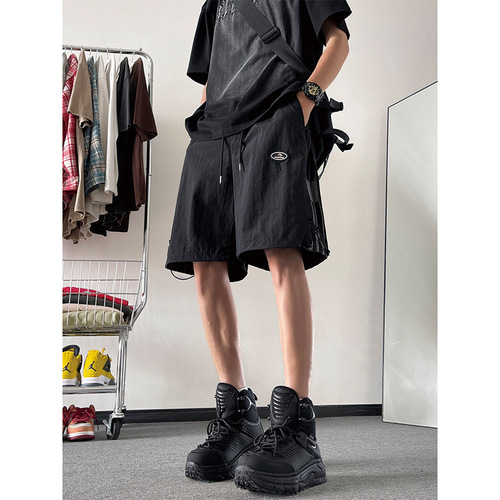 Quick-dry striped shorts, men's summer thin 2025 new loose straight casual work work sports pants