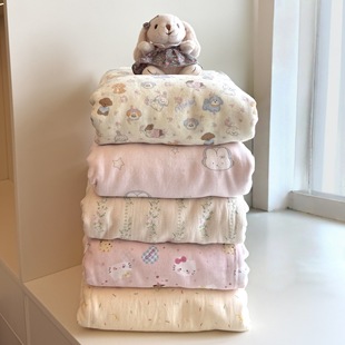 Class A cotton double-layer yarn single quilt cover pure cotton gauze single double fresh small floral product skin-friendly nude sleeping