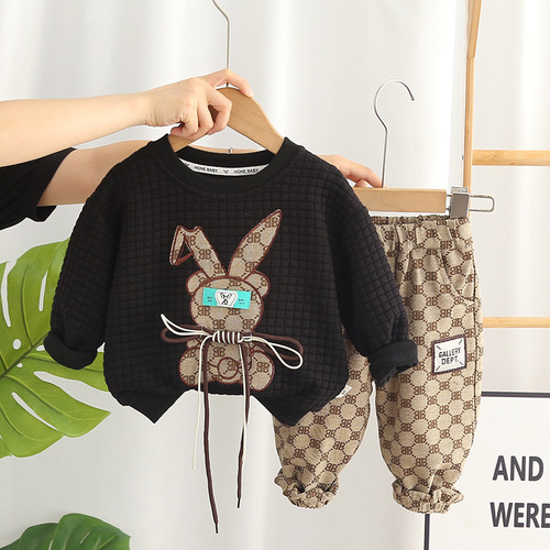 Autumn children's clothing long-sleeved two-piece set Little Rabbit 0-5 years old children's suit casual pants children's autumn clothing drop shipping
