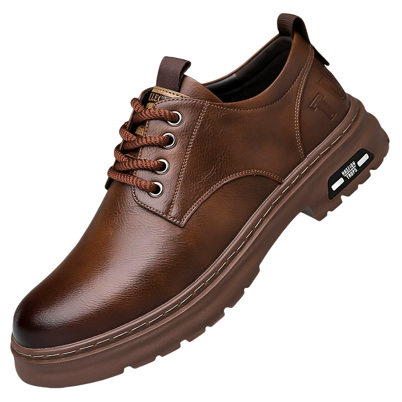 Martens, men's non-slip wear-resistant shoes for leather shoes, low breathable casual footwear English style, soft sole