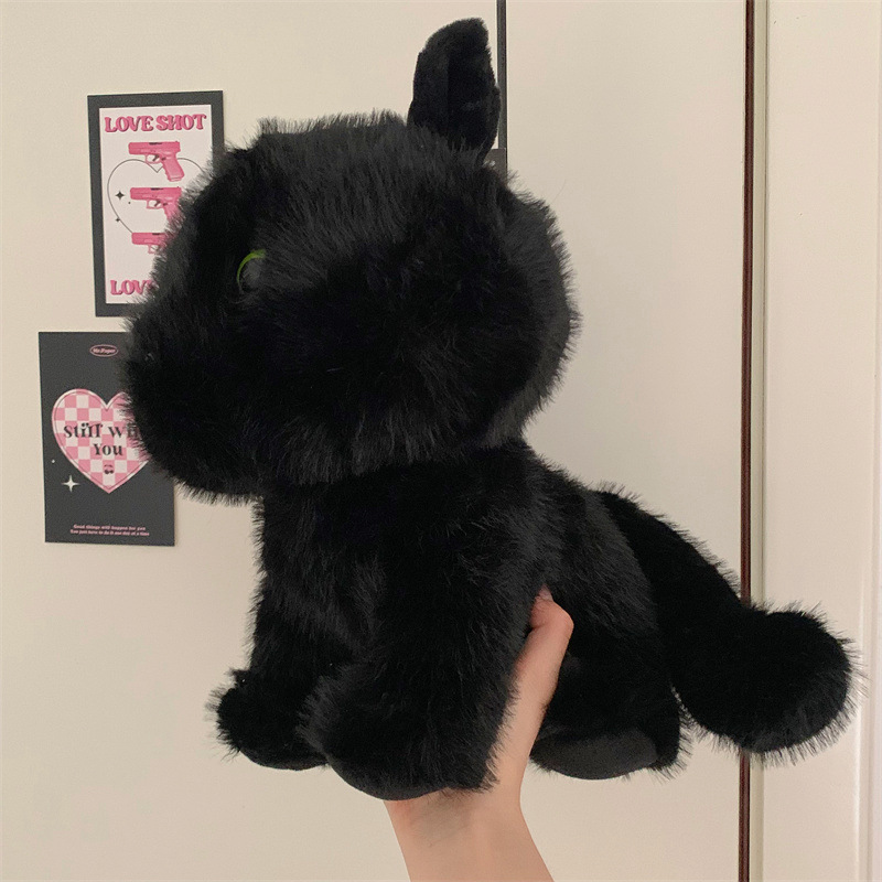 작은 빨간 책 폭발 검은 석탄 공 고양이 귀여운 고양이 봉제 장난감 인형 장식품 소녀 선물 어린이 생일