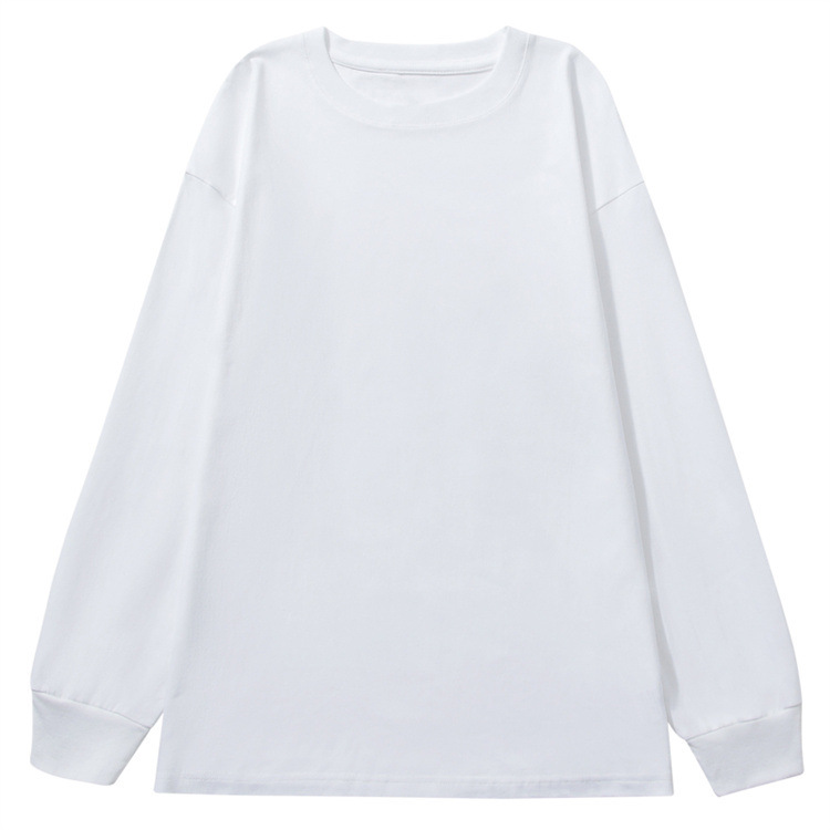 Thread Cuff Cotton T Shirt Women Knitted Loose Long Sleeved Top