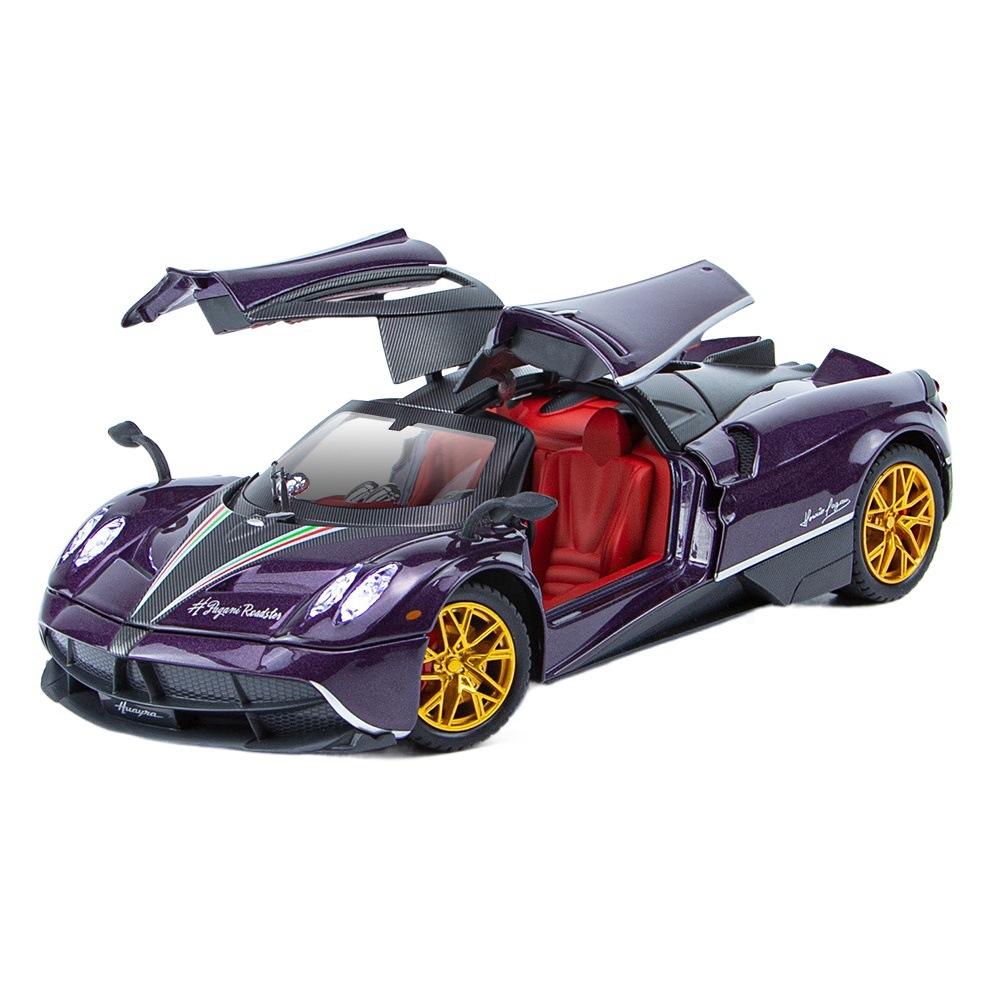 Modelo de coche de aleación de coche 1:24 Pa Garney dragón chino coche deportivo tire hacia atrás con sonido y luz coche de juguete modelo de música adornos