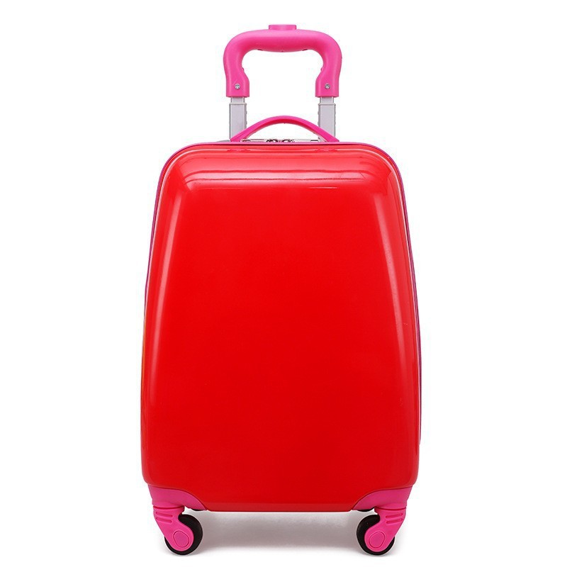 Nueva caja de la carretilla de los niños de color sólido tablero de luz patrón de logotipo imprimible equipaje rueda universal maleta fábrica al por mayor