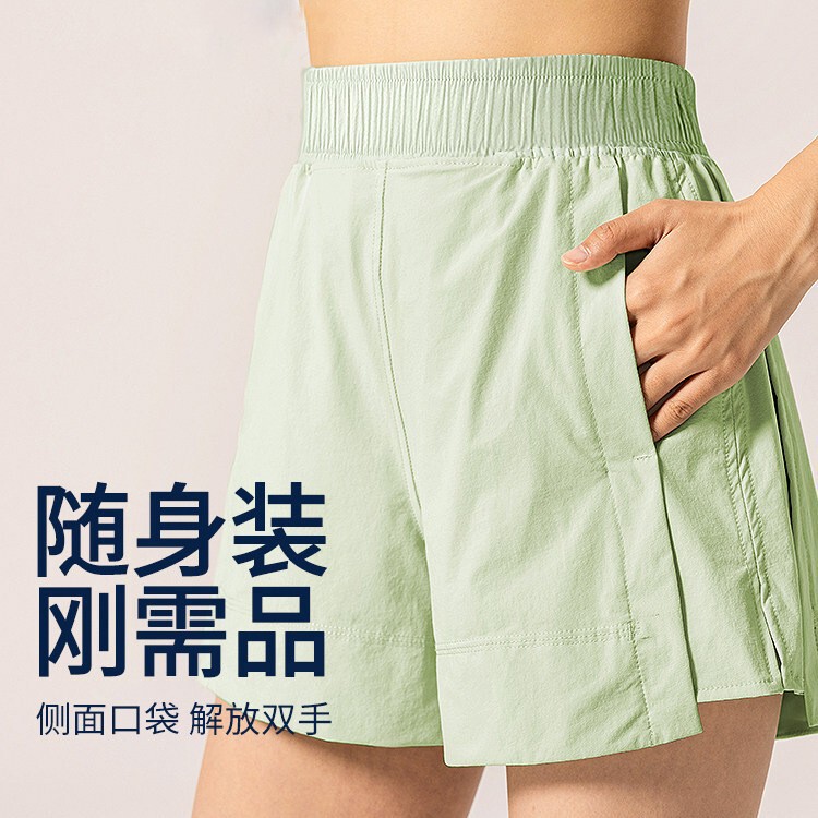 Women's Loose-Fitting High-Waisted Wide-Leg Shorts for Sports, Yoga, Fitness, Quick-Drying, Breathable, Slimming, Casual Training Shorts for Summer