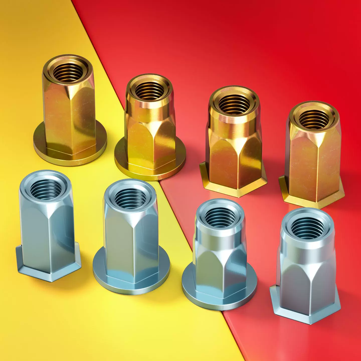 小沉头六角平头六角拉铆螺母半六角铆螺母拉帽拉铆M4M5M6M8M10M12