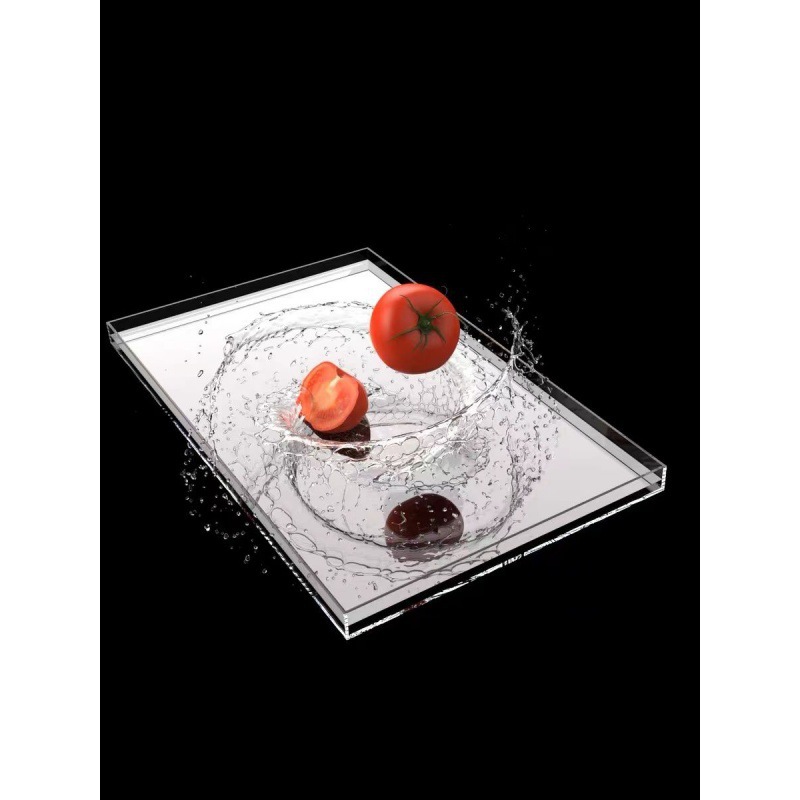 亚克力冰槽拍摄水波纹透明水槽水缸浅高清花悬浮效果玻璃华庚