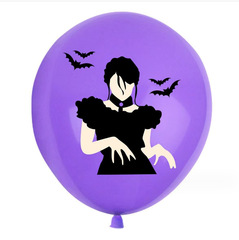 Cross-border wholesale Wednesday theme latex balloons 12-inch party supplies children's birthday balloons party decorations