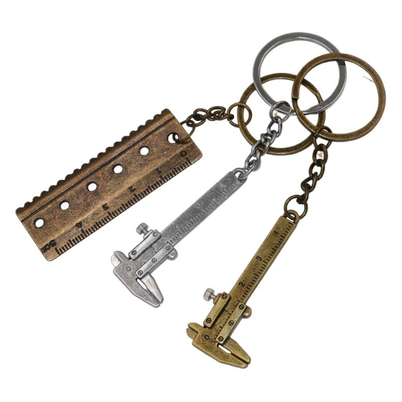 Мини-штангенциркуль Брелок Портативный инструмент Брелок из цинкового сплава/Цепной инструмент Практичная ручная подвеска