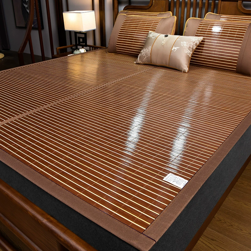 Летний двусторонний бамбуковый коврик Anji, охлаждающий бамбуковый коврик для студентов с карбонизированными краями, складной коврик для домашнего использования, подходит для двухъярусных кроватей.