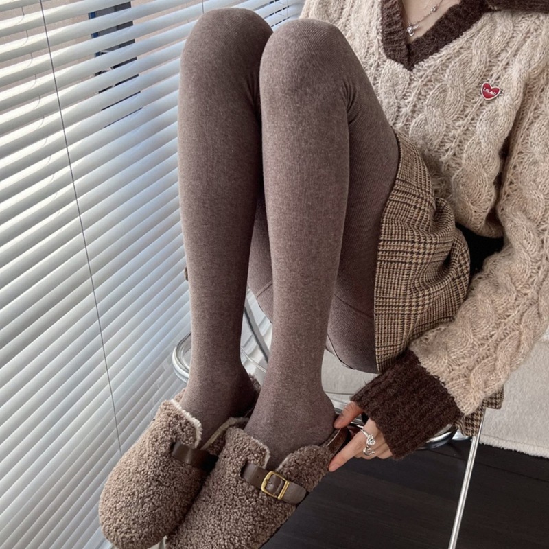 秋冬羊绒打底裤女加绒加厚显瘦连裤袜外穿打底袜保暖竖条纹打底裤|undefined