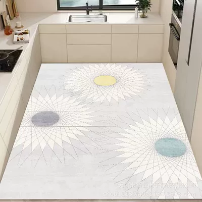 Avtomobil döşəmə paspasları: Kitchen Carpets, Stain-Resistant Floor Mats - rhombus-flower-customized-items-non-refundable-and-non-exchangeable