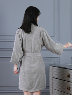 ✅ ✅ Pure Cotton Bathrobe Japanese Style Bathrobe Loungewear Xinjiang Cotton Couple Tie-Style Plain Absorbent Class B