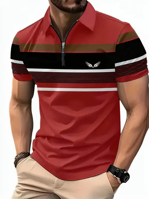 Transfronterizo 2025 nuevo estilo Amazon tendencia de la moda europea y americana casual todo-fósforo botón de manga corta camisa POLO impresión 3D