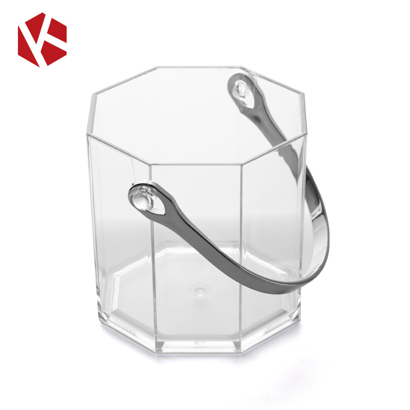 Cubo de hielo octogonal transparente Cubo de vino de champán de plástico para el hogar Bar del hotel Cubo de hielo KTV Cubo helado Cubo de cerveza