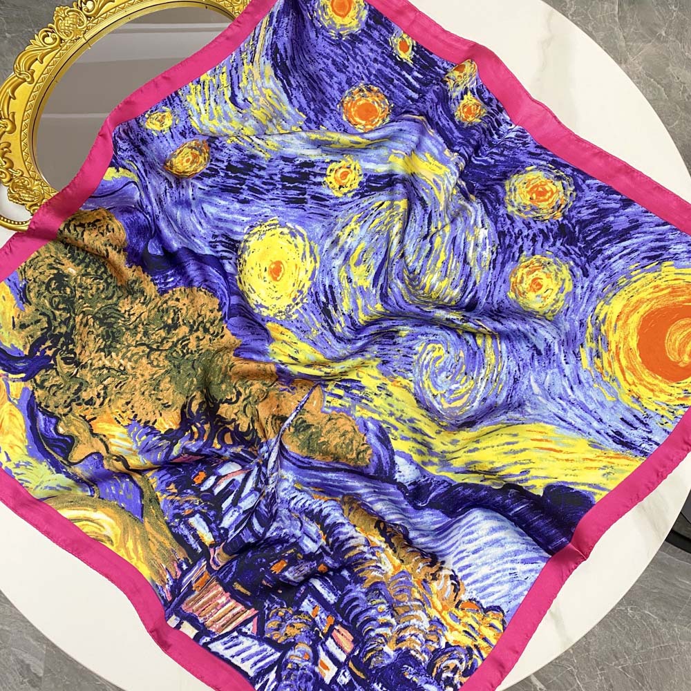 Women's Vacation Starry Sky Brocade Printing Silk Scarves display picture 4