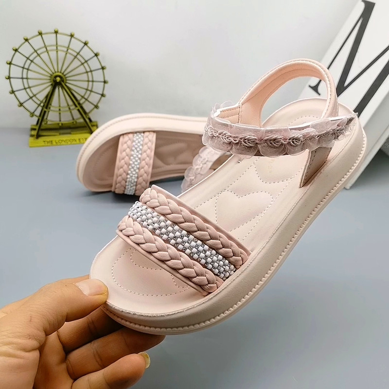 Sandalias de princesa talla 27-38, estilo retro para niñas de 8 a 13 años, zapatos de princesa antideslizantes para niños, zapatos de playa.