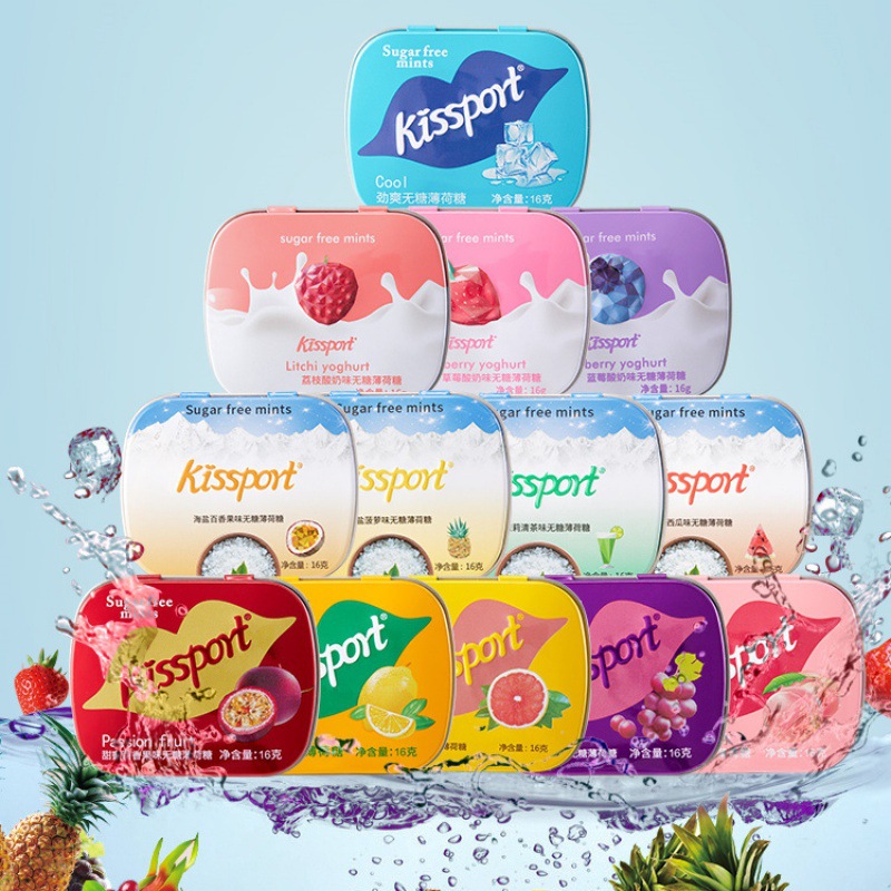 kissport薄荷口香糖清新口氣隨身清涼糖接吻糖糖果