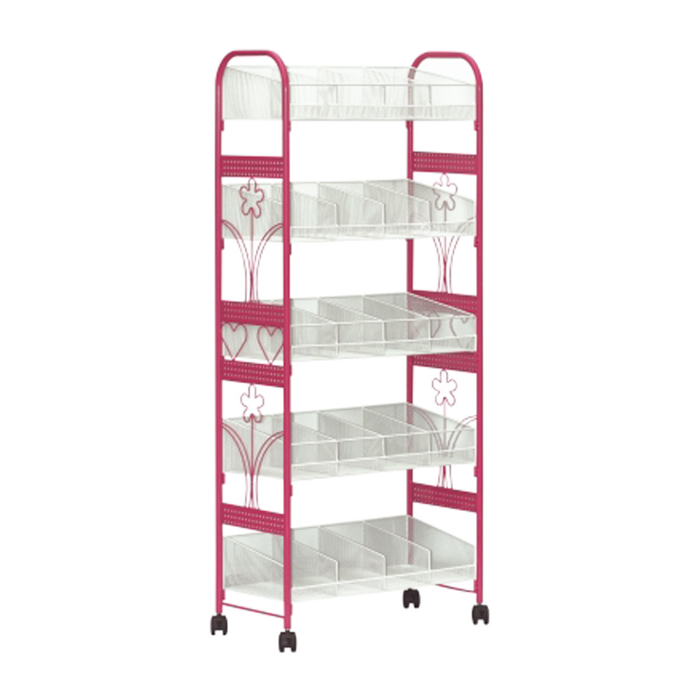 四层五层文件车金属可移动可拆装分格货架面膜化妆品架