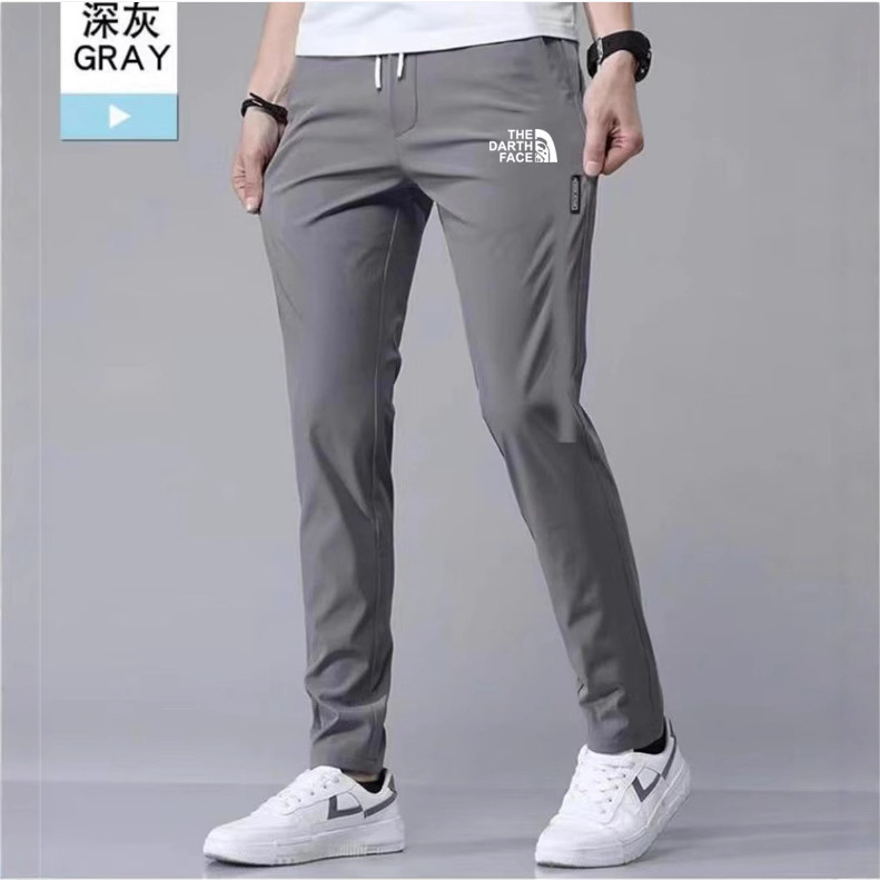 Ice Silk Pants Men's Breathable Elastic Summer Ultra-thin Straight Casual Pants Quick-drying Trousers Men's Loose Sports Pants