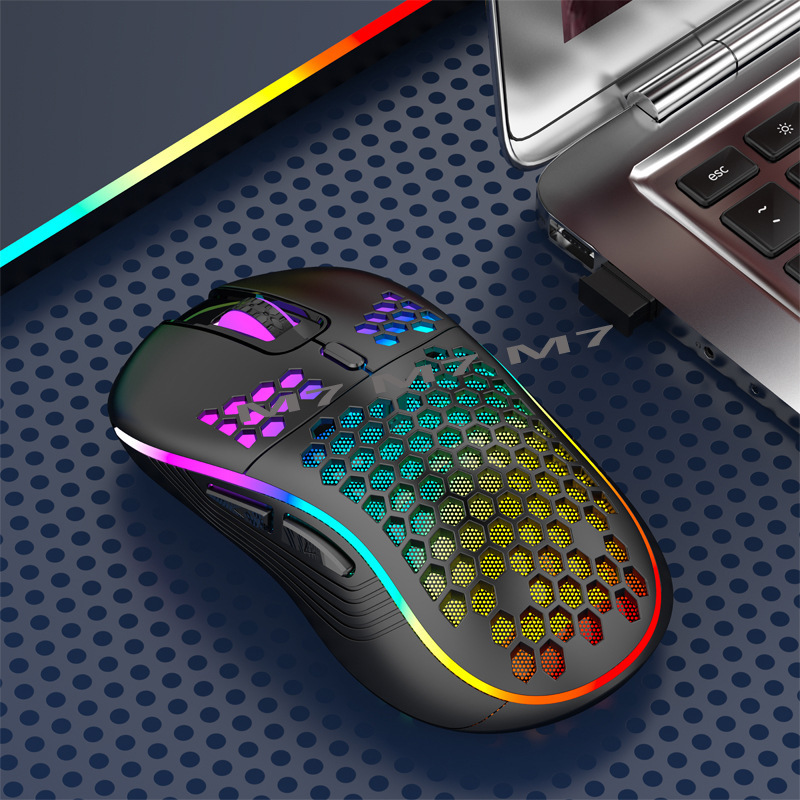 M7 Hollow Wireless Mouse Lightweight Office Gaming Backlit Computer Mouse 7200dpi Source Factory Cross Border_voghion.com