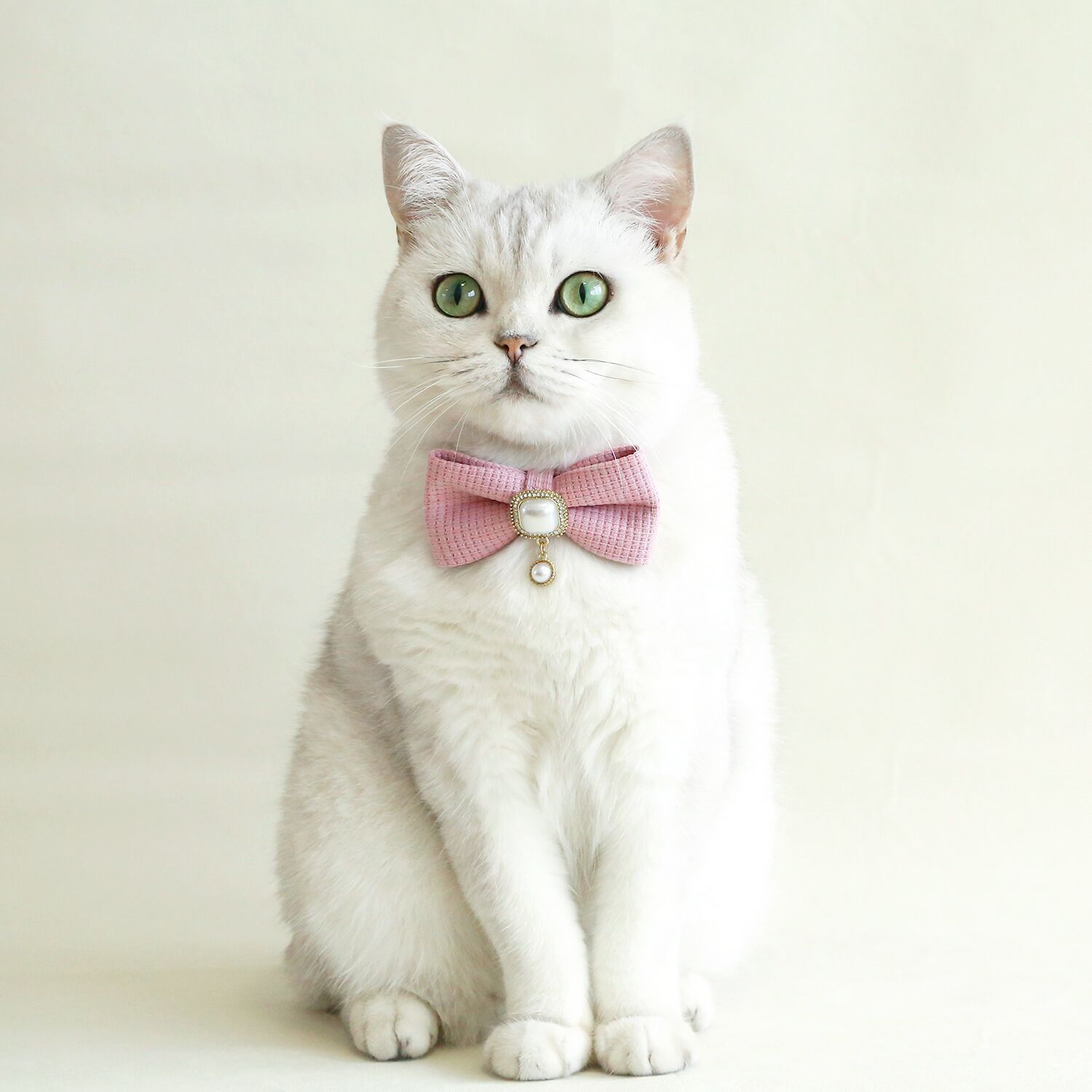 Plaid waffle pet corbata Merad estilo retro perla colgante taladro arco accesorios gatos perros collares